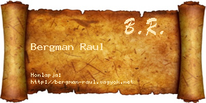 Bergman Raul névjegykártya